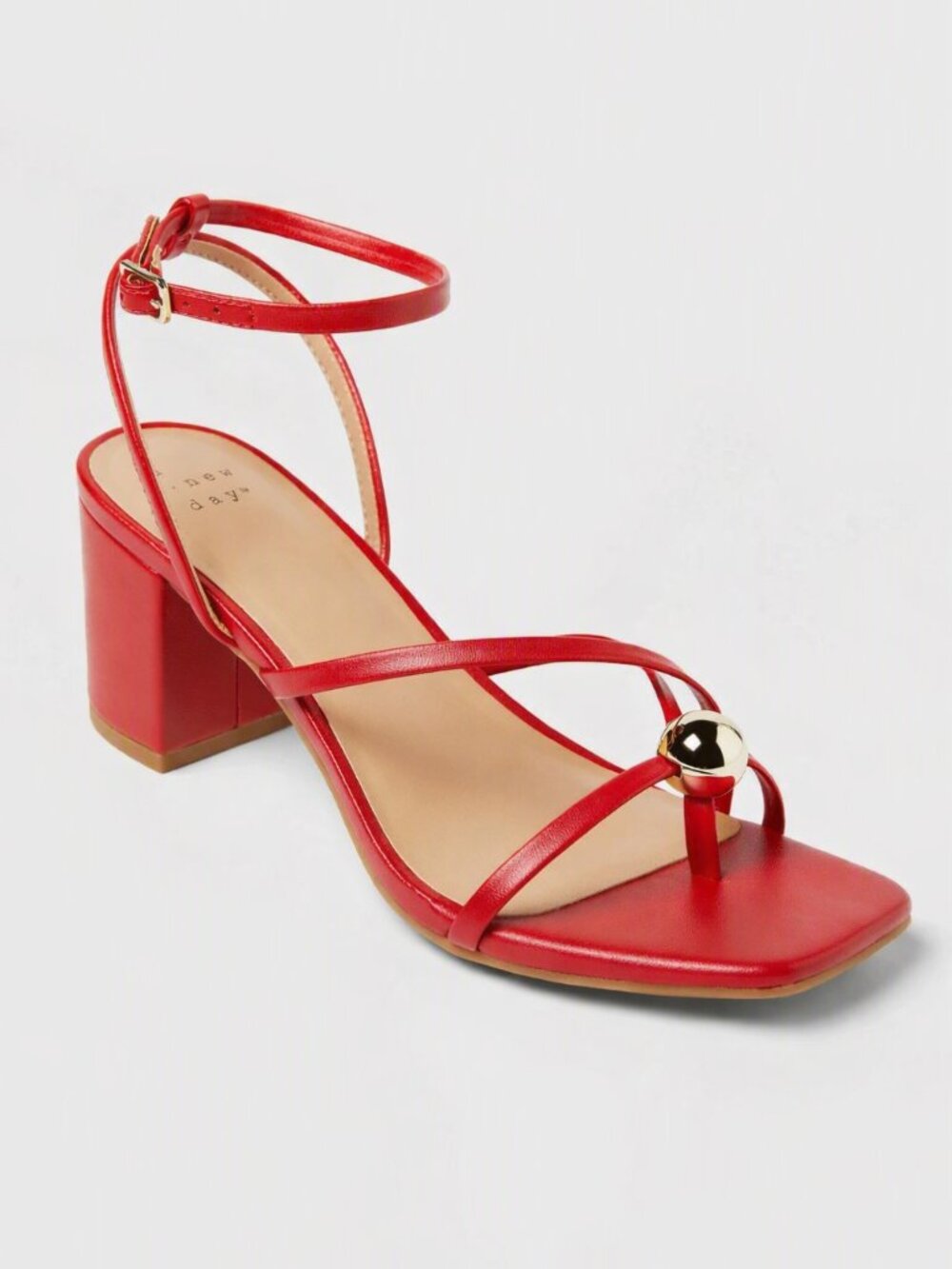 A New Day' Women's PHOEBE Red Strappy Sandals  3" Block Heel  size 11 NWT